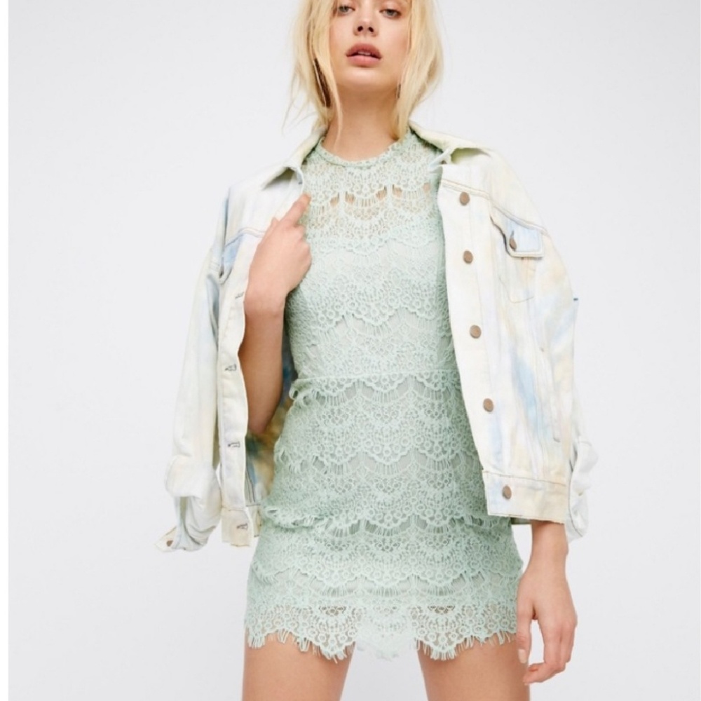 NWT Free People Mint lace dress - Picture 5 of 5